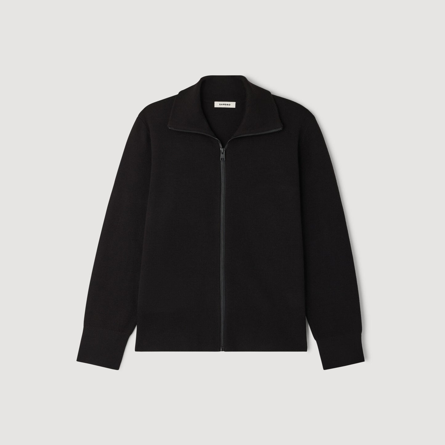 Zip-up wool cardigan