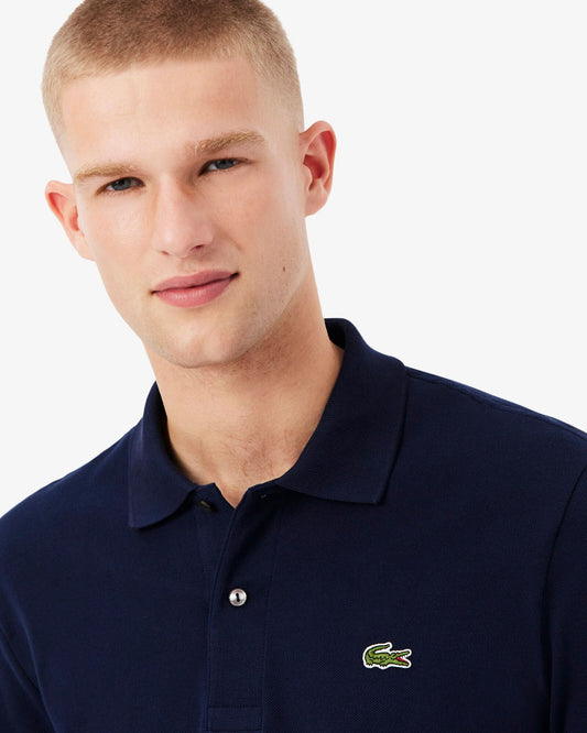 Original L.12.12 Mens Long Sleeve Cotton Polo Shirt - Navy Blue 166