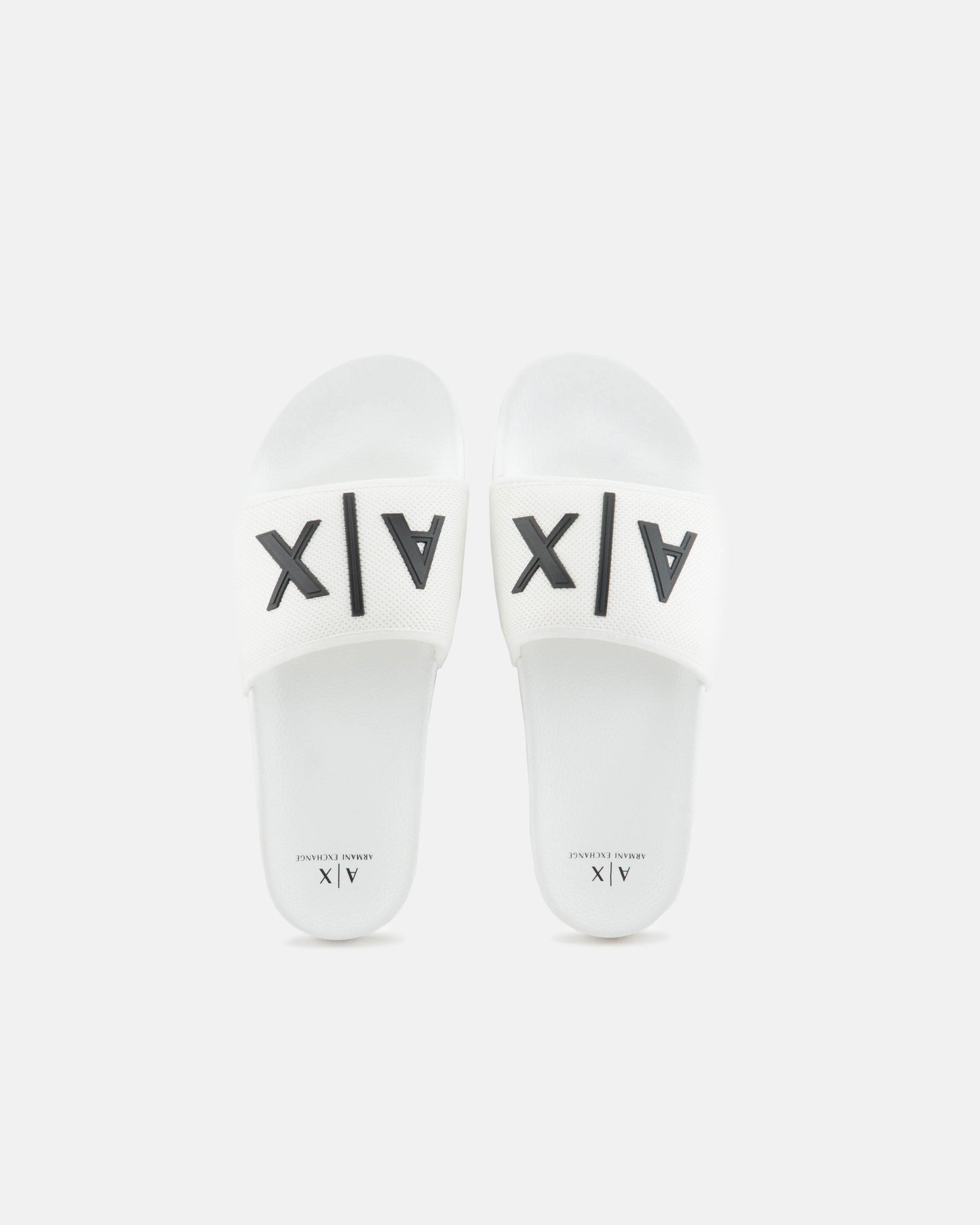 Mens A|X Logo Sliders - Optical White/Black K488