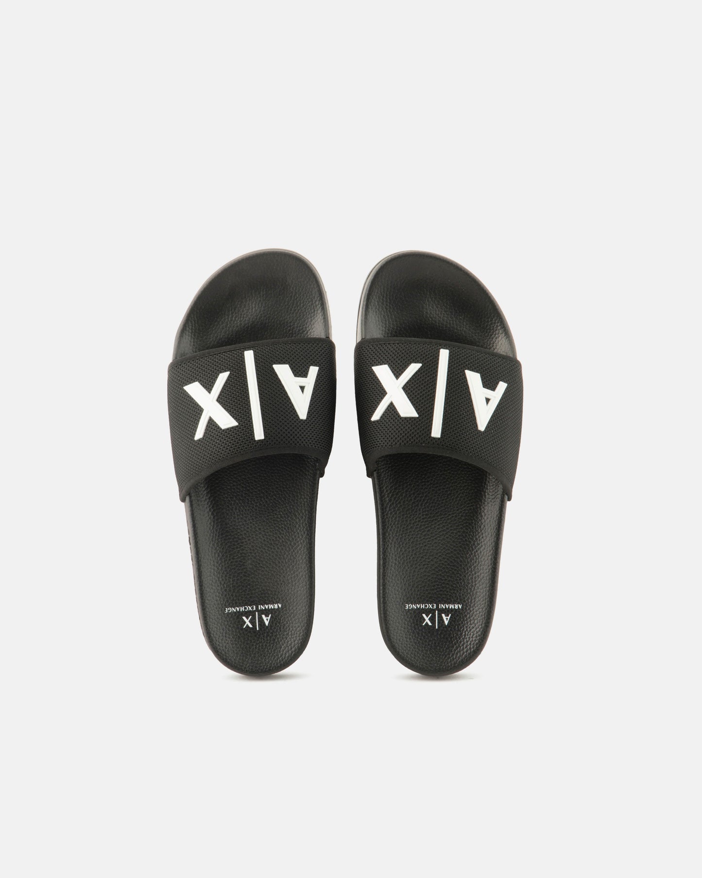 Mens A|X Logo Sliders - Black/Optical White S277