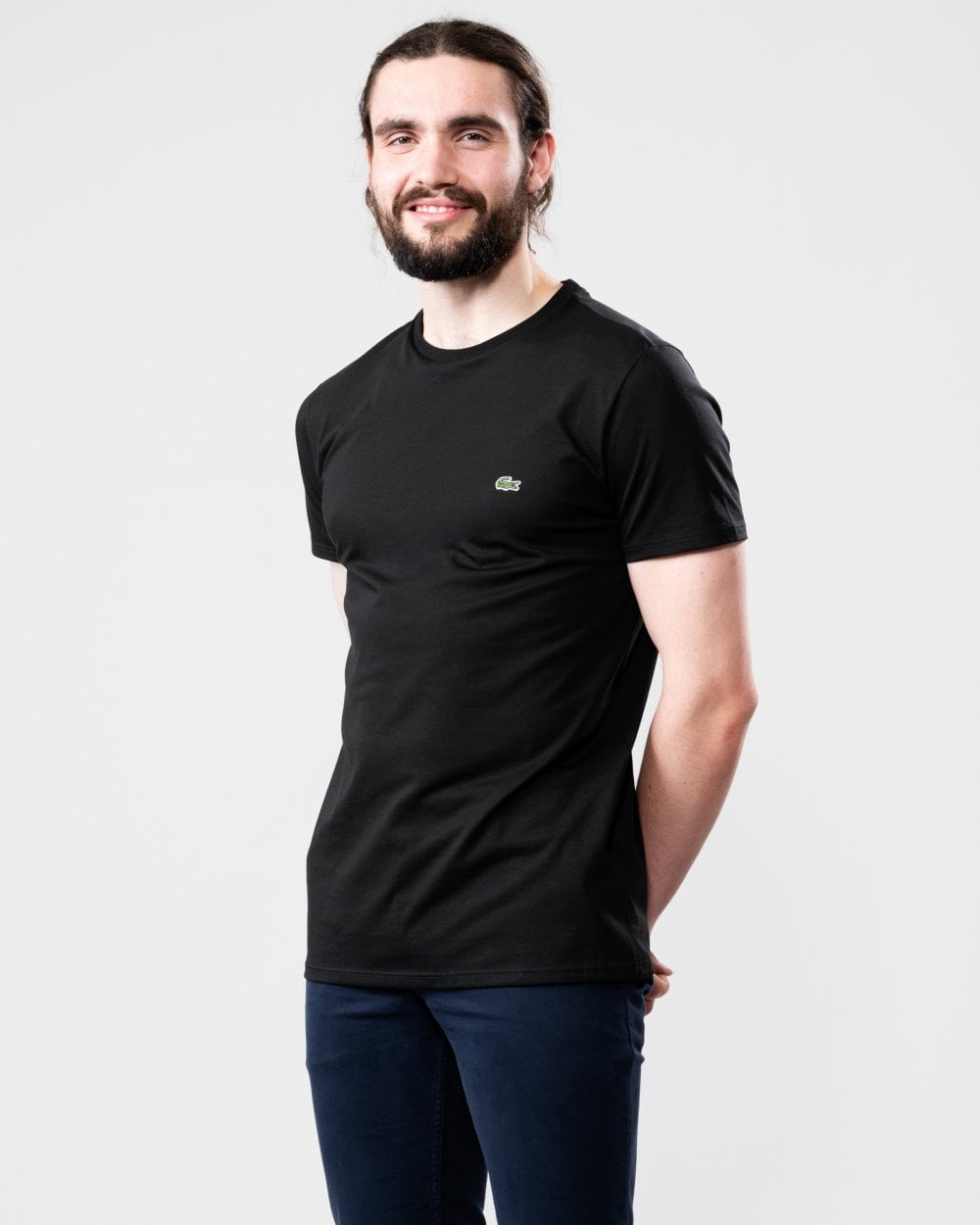 Mens Crew Neck Pima Cotton Jersey T-Shirt - Black 031