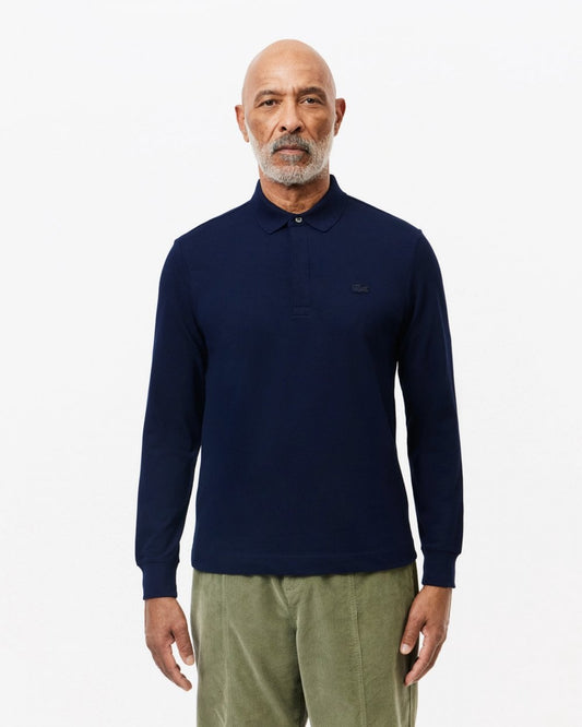 Mens Long Sleeve Polo - Midnight Blue 166