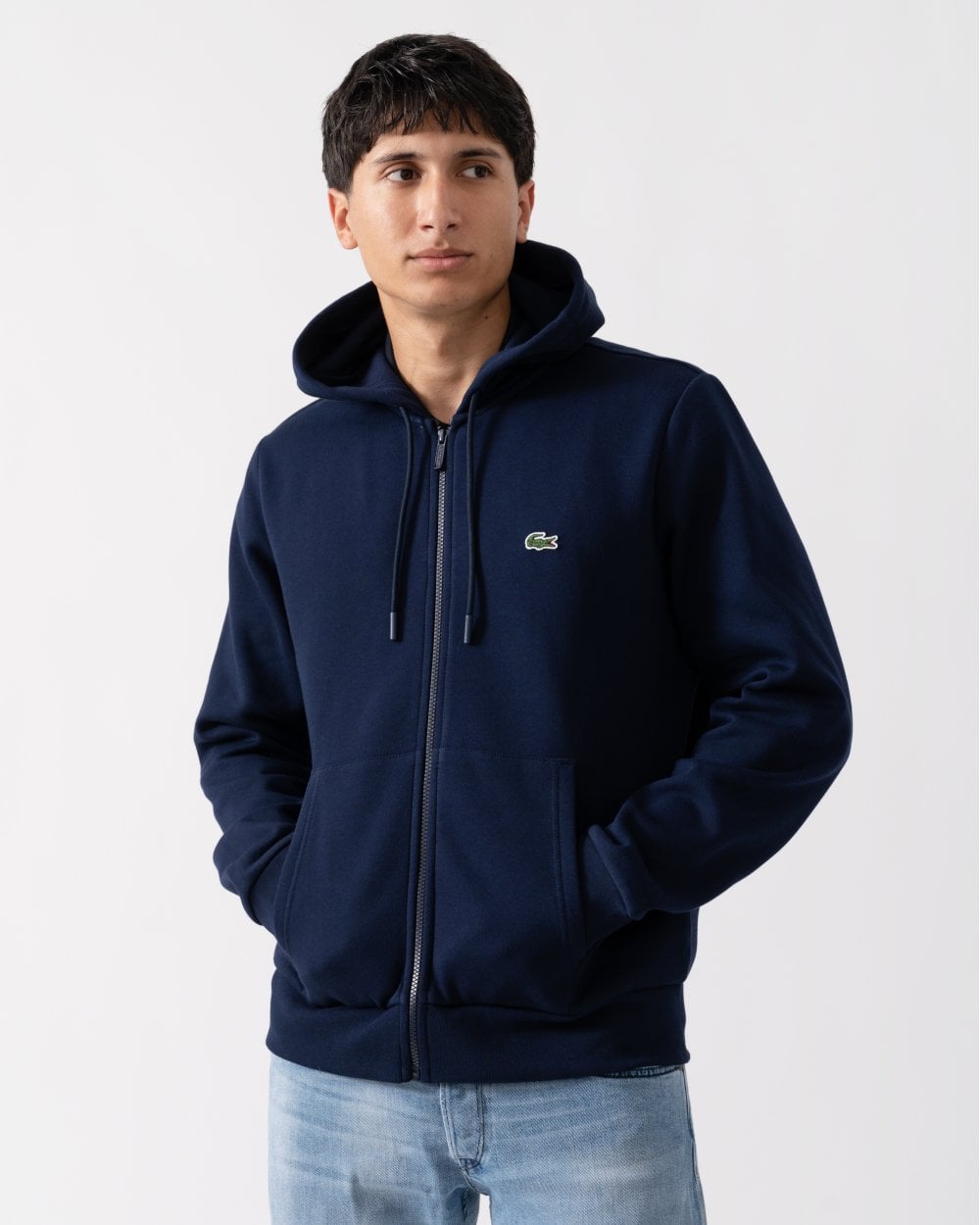 Mens Fleece Full-Zip Hoodie - Navy Blue 166
