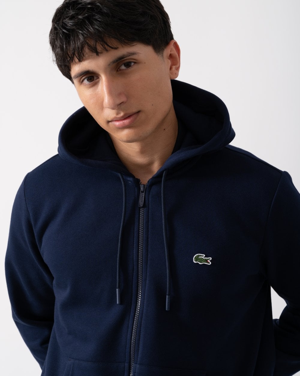 Mens Fleece Full-Zip Hoodie - Navy Blue 166