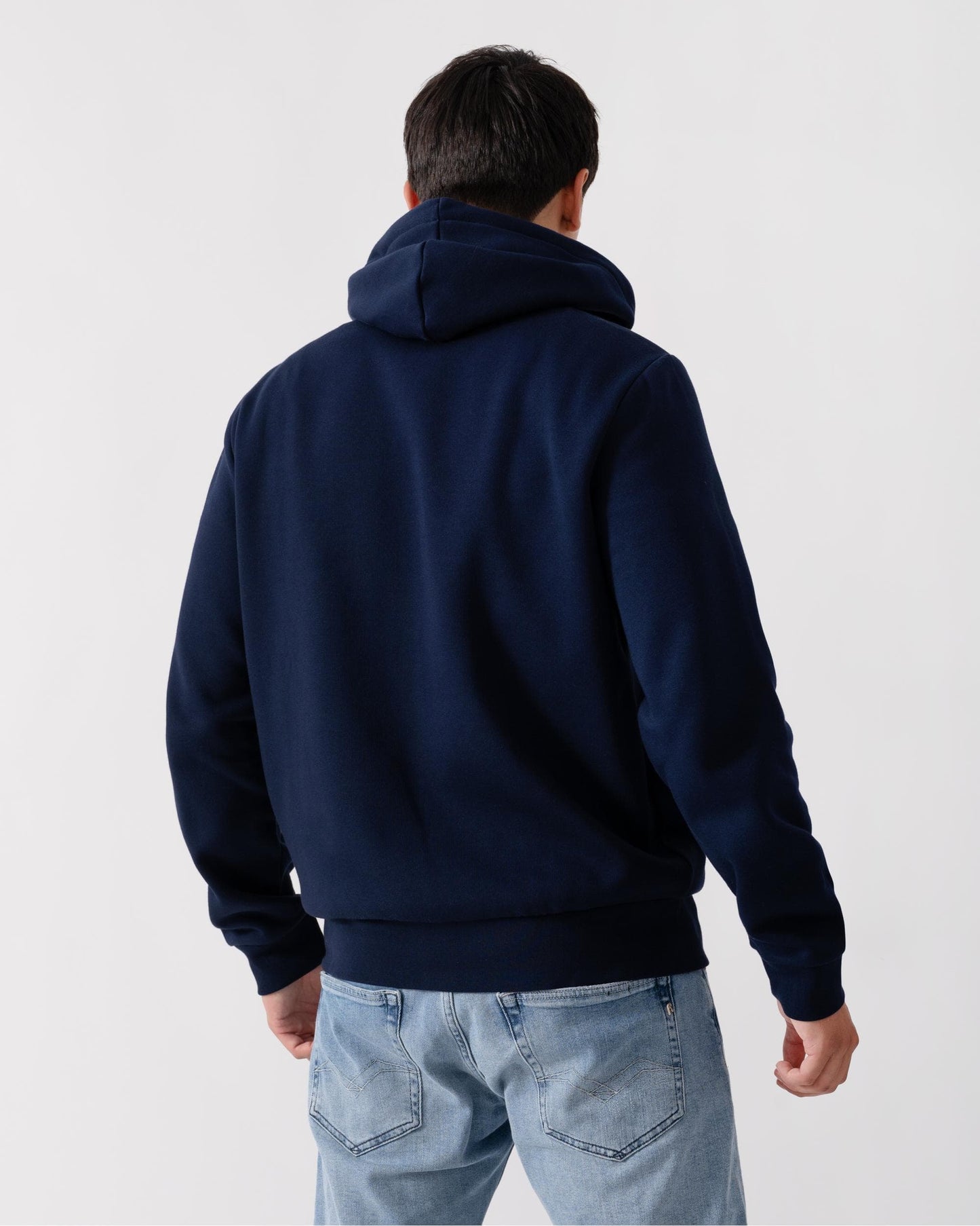 Mens Fleece Full-Zip Hoodie - Navy Blue 166