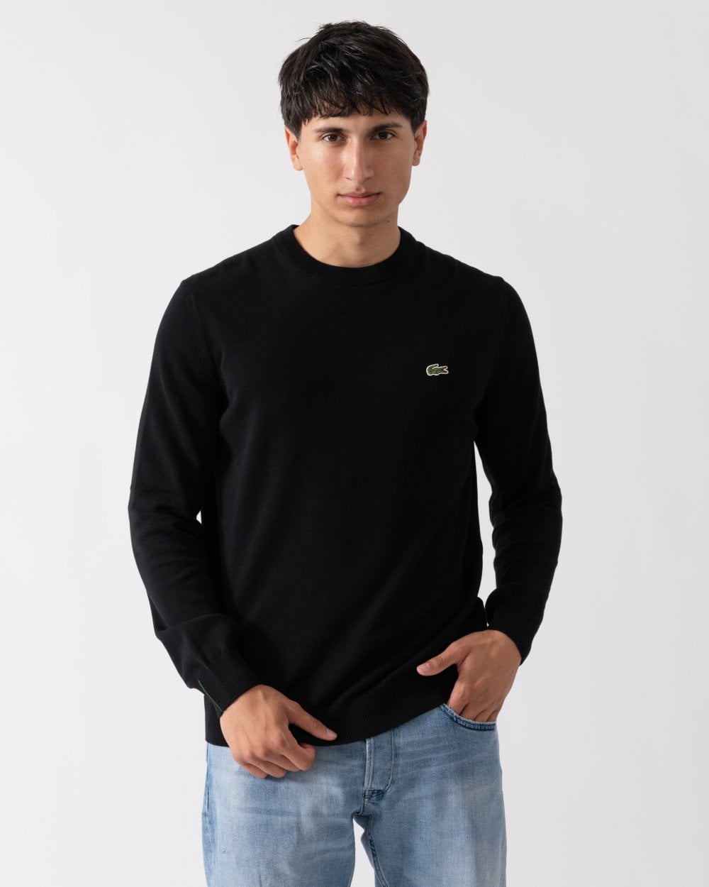 Mens Organic Cotton Crew Neck Sweater - Black 031