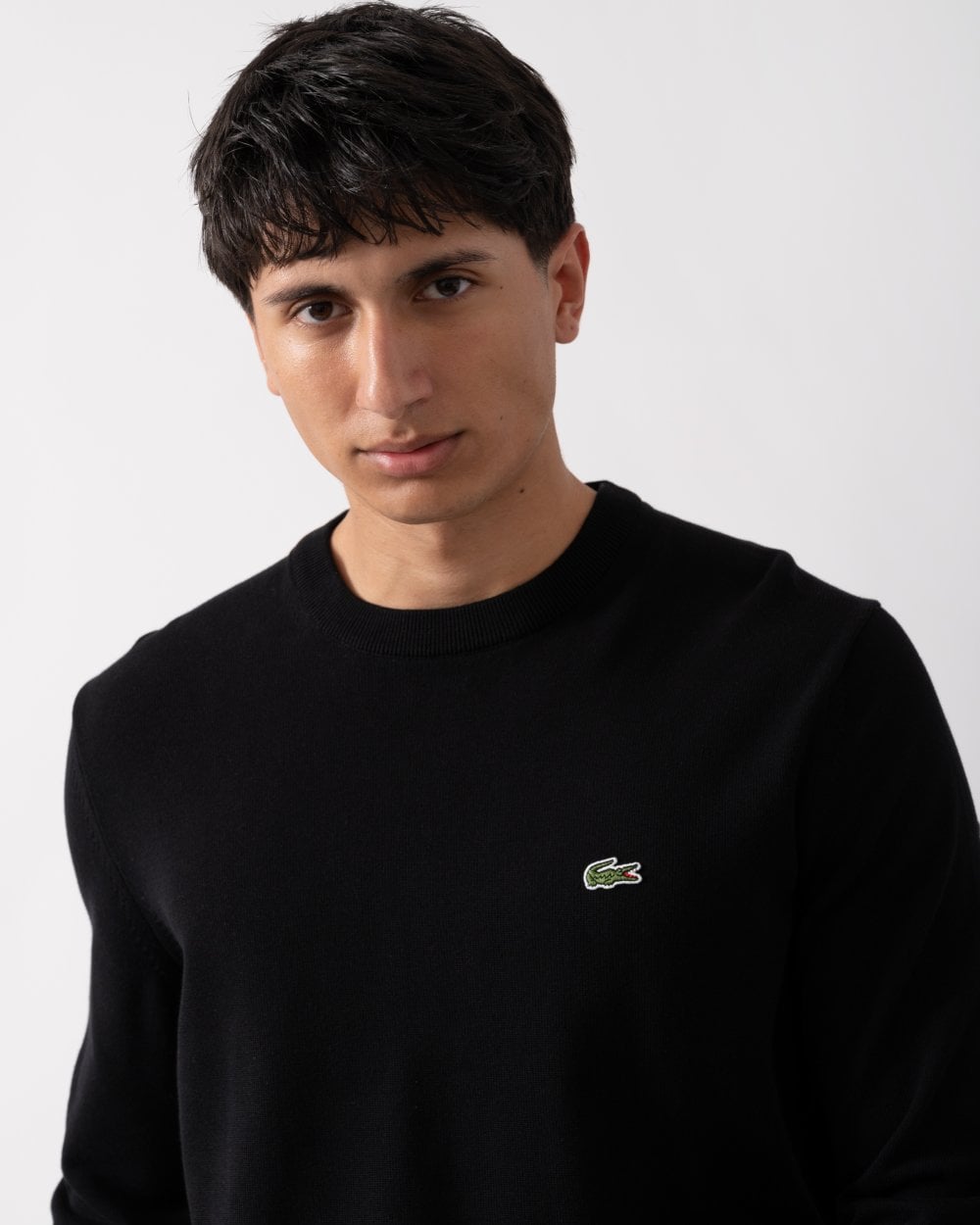 Mens Organic Cotton Crew Neck Sweater - Black 031