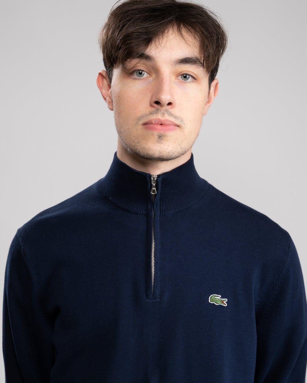 Half Zip Logo Mens Sweatshirt - Navy Blue 166