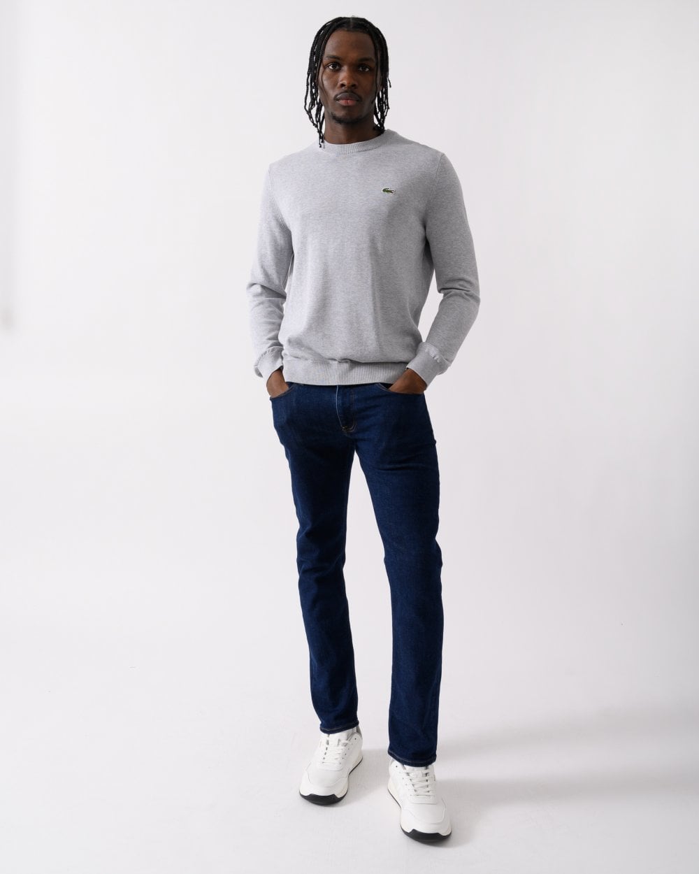 Mens Organic Cotton Crew Neck Sweater - Silver Chine CCA