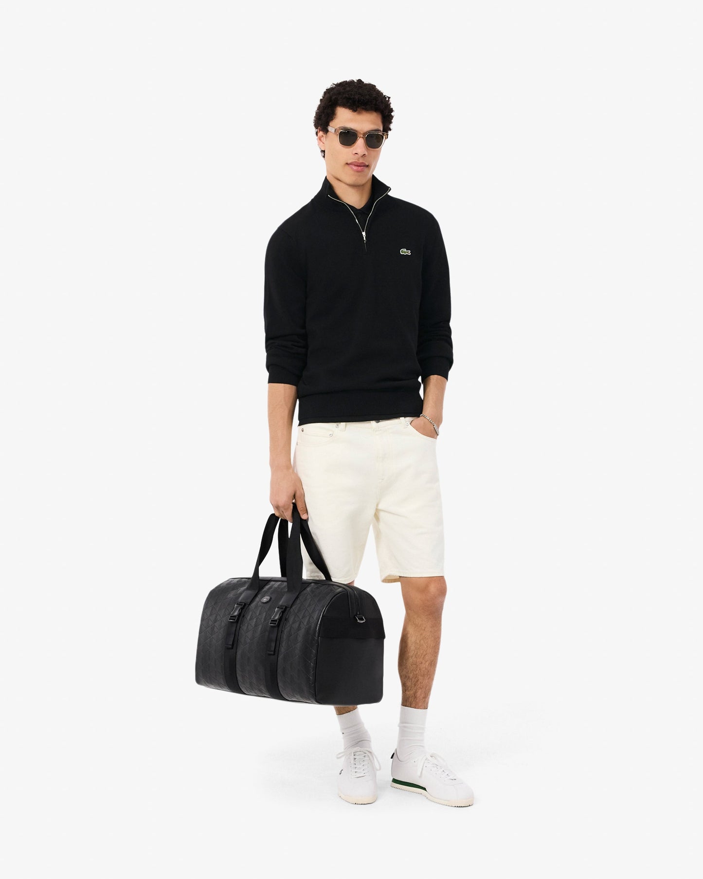 Half Zip Logo Mens Sweatshirt - Black 031