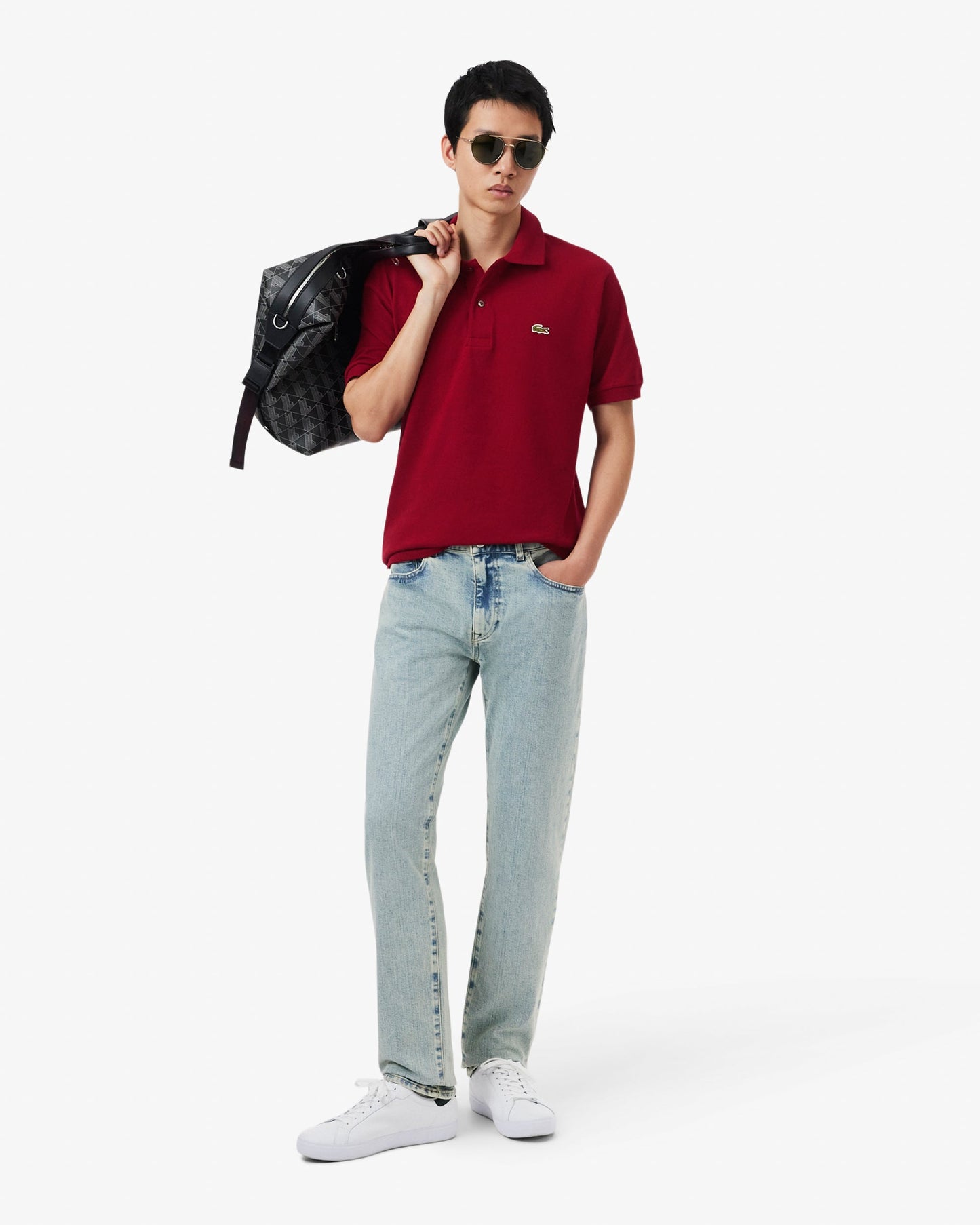 Classic Fit L.12.12 Mens Short Sleeve Polo Shirt - Bordeaux 476