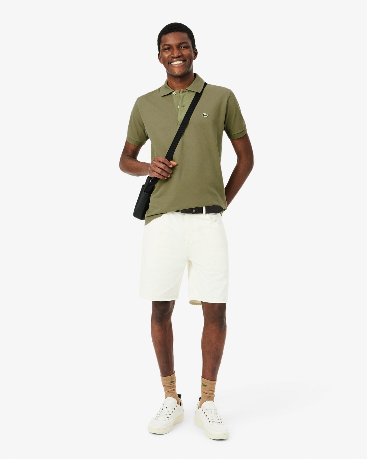 Classic Fit L.12.12 Mens Short Sleeve Polo Shirt - Khaki BMY