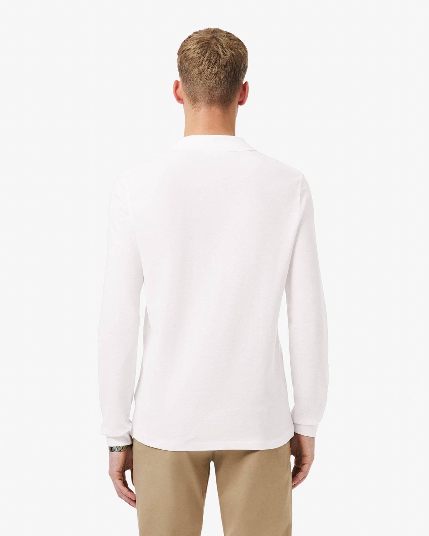 Original L.12.12 Mens Long Sleeve Cotton Polo Shirt - White 001