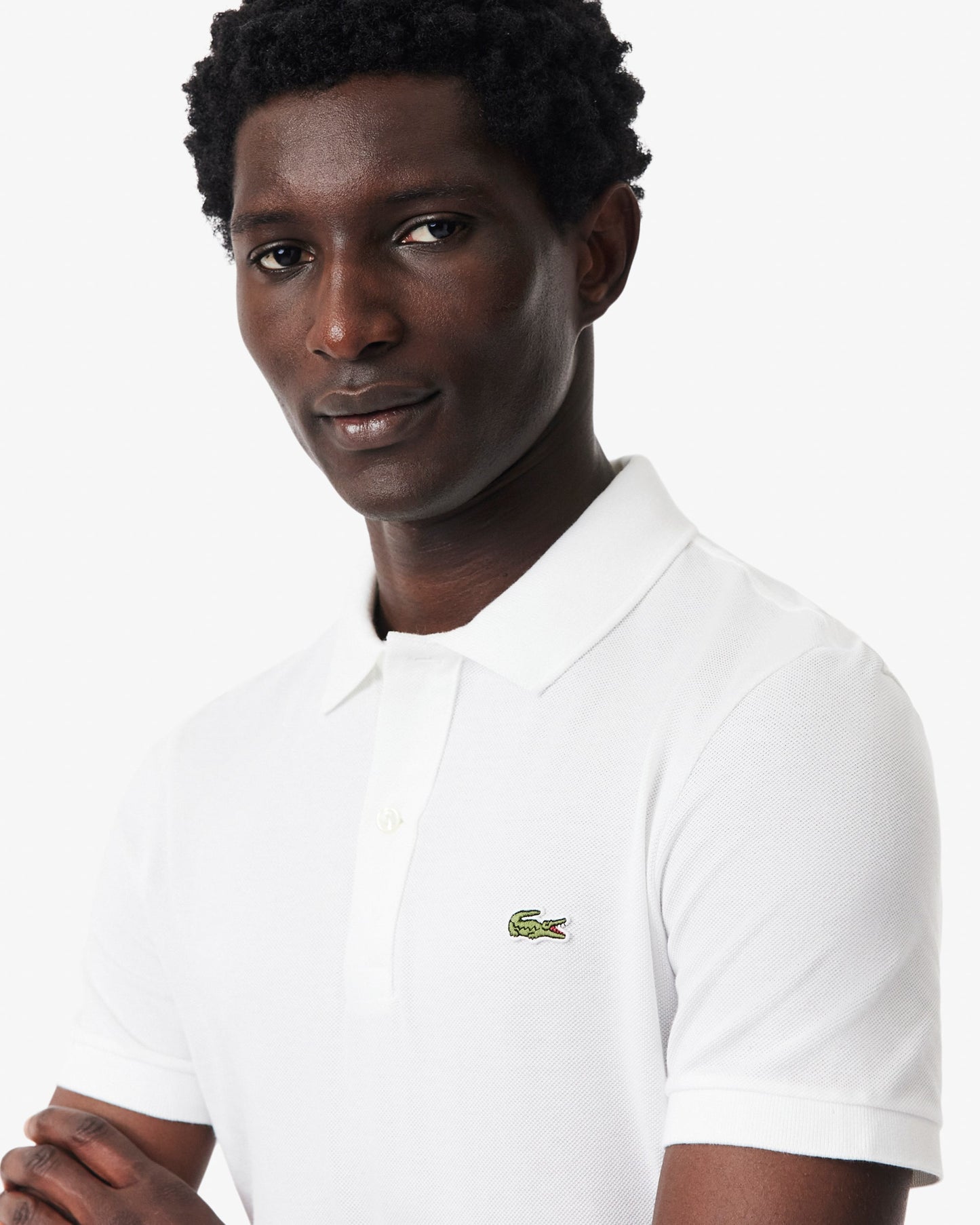 Mens Original L.12.12 Slim Fit Petit Piqué Cotton Polo Shirt - White 001