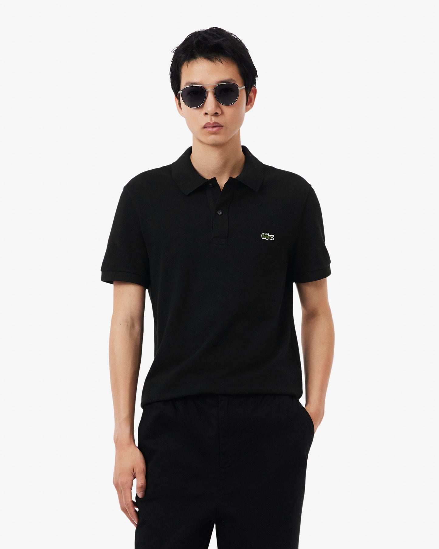 Mens Original L.12.12 Slim Fit Petit Piqué Cotton Polo Shirt - Black 031