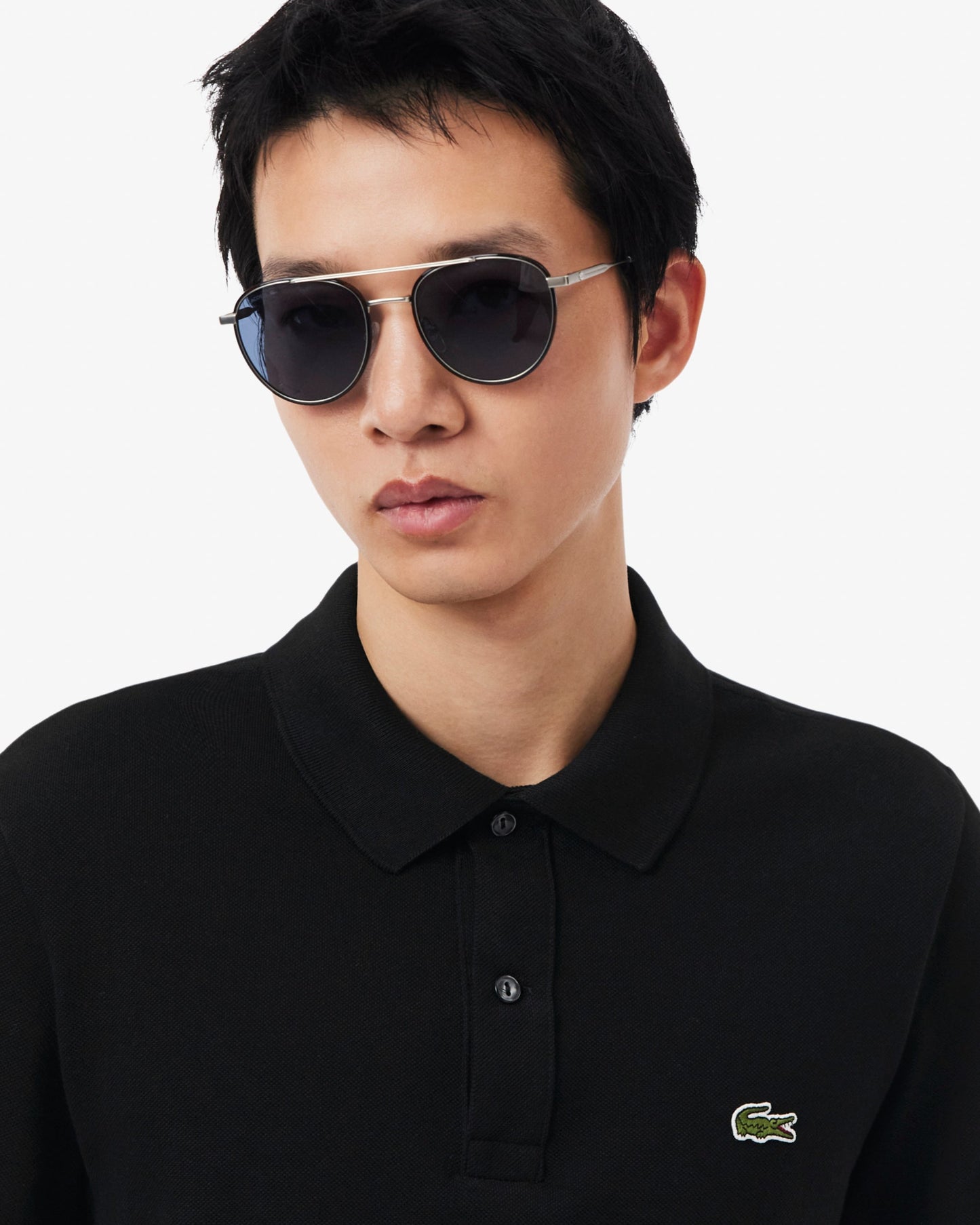 Mens Original L.12.12 Slim Fit Petit Piqué Cotton Polo Shirt - Black 031