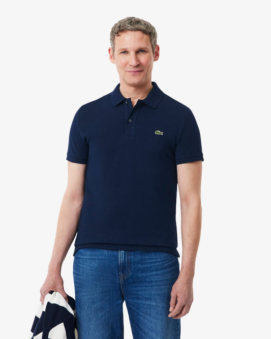Mens Original L.12.12 Slim Fit Petit Piqué Cotton Polo Shirt - Navy Blue 166