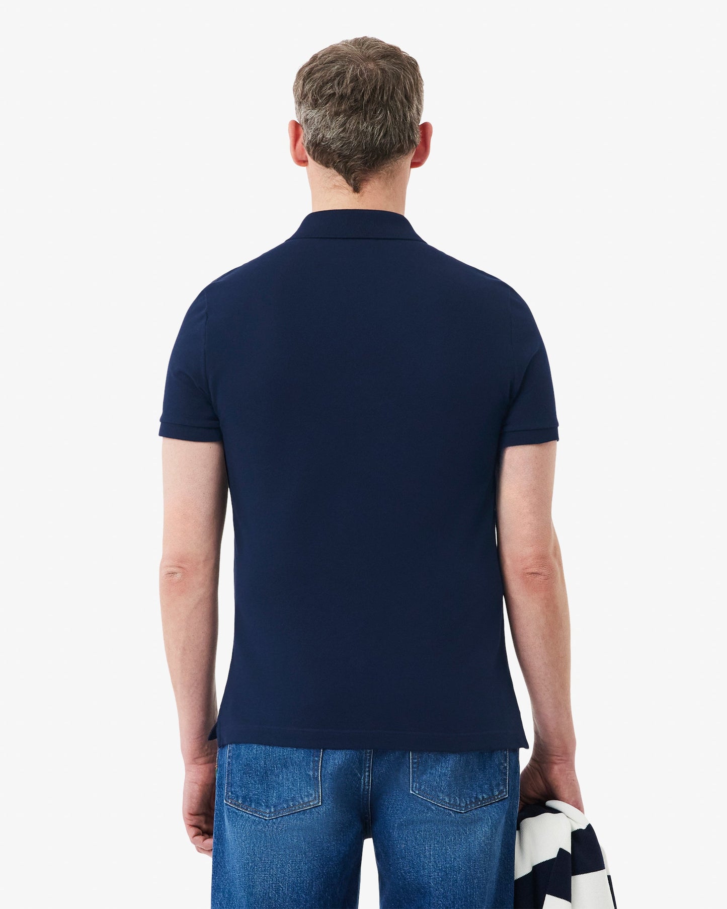 Mens Original L.12.12 Slim Fit Petit Piqué Cotton Polo Shirt - Navy Blue 166