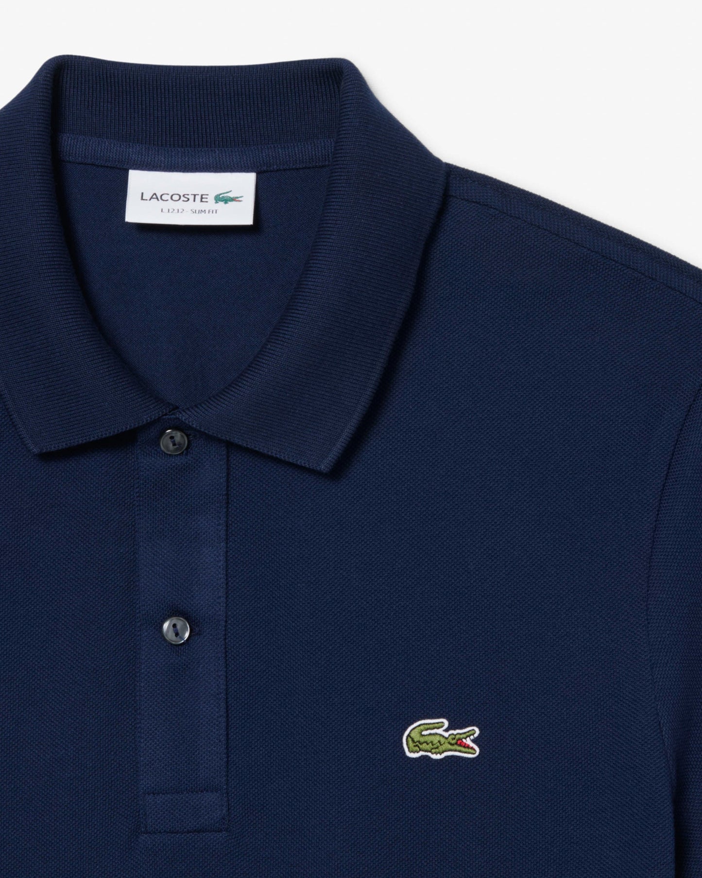 Mens Original L.12.12 Slim Fit Petit Piqué Cotton Polo Shirt - Navy Blue 166