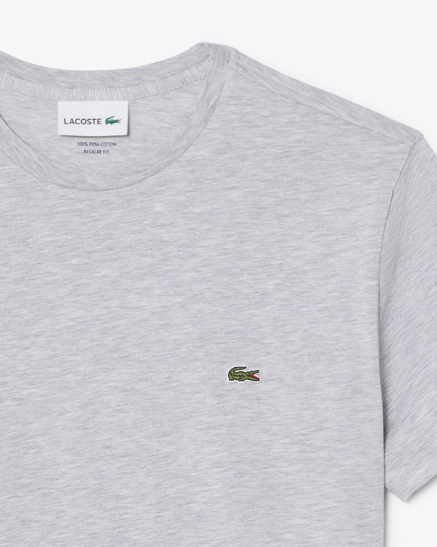 Mens Crew Neck Pima Cotton Jersey T-Shirt - Silver Chine CCA