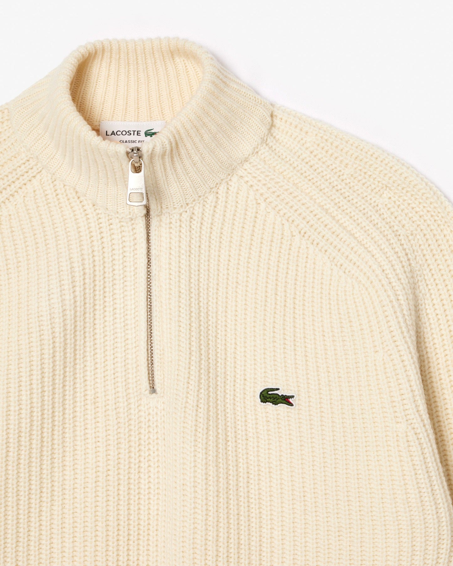 High Zip Neck Thick Rib Knit Mens Wool Sweater - Lapland XFJ