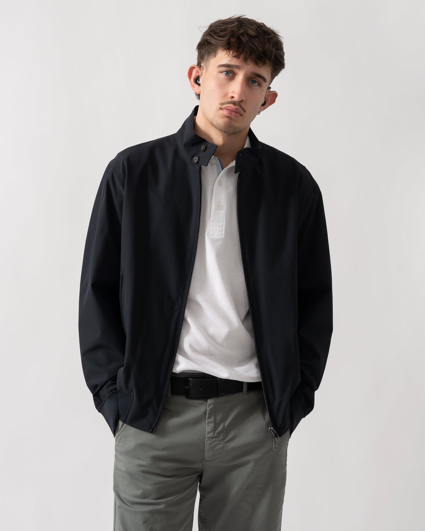 Mens Full Zip Jacket in Stretch Fabric - Deep Navy UB101