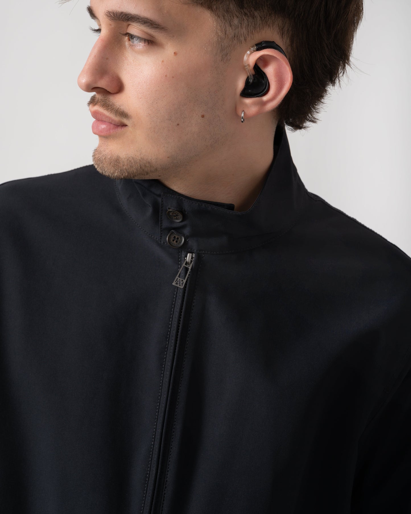 Mens Full Zip Jacket in Stretch Fabric - Deep Navy UB101
