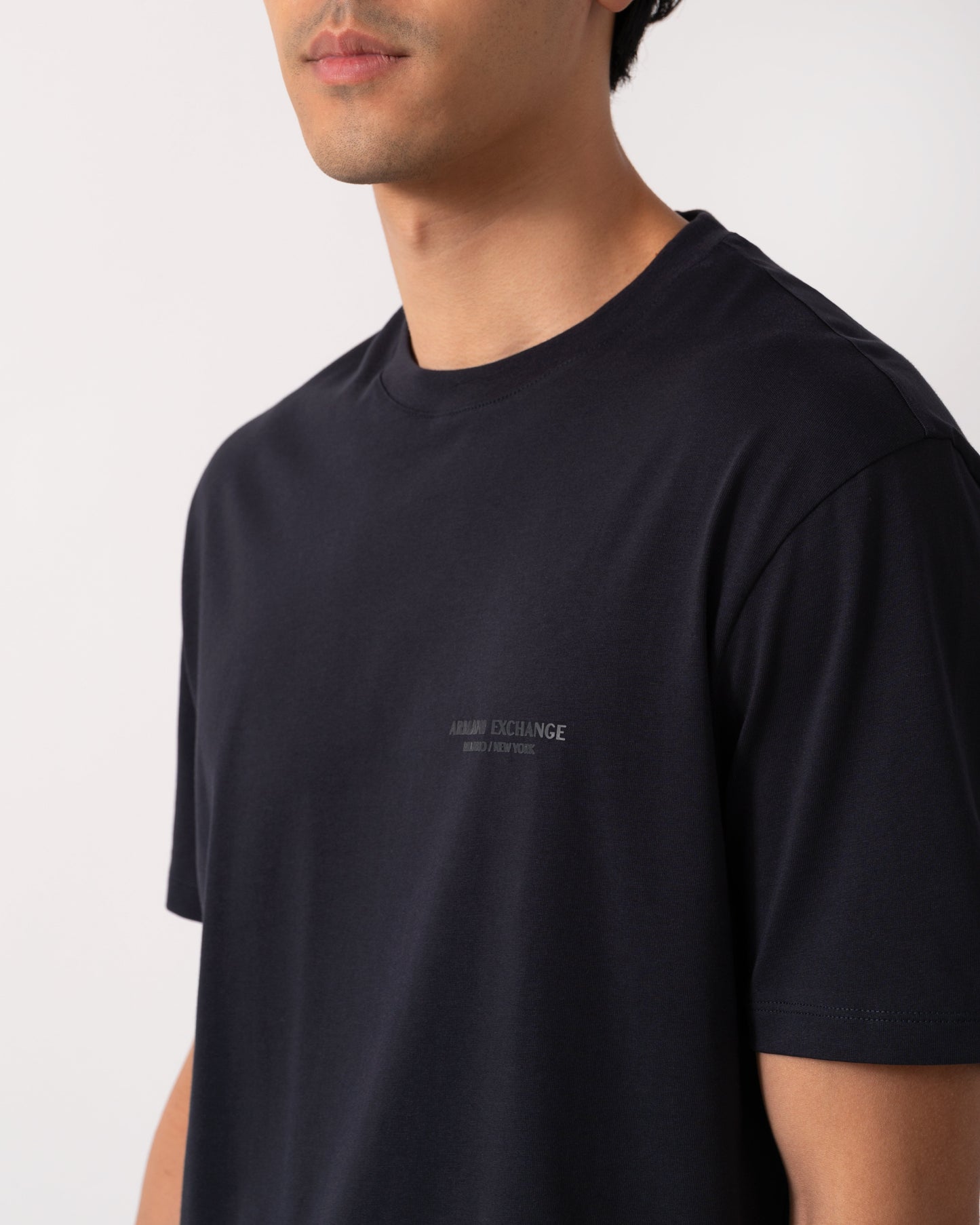 Mens T-Shirt with Small Milano/New York Logo - Deep Navy UB101