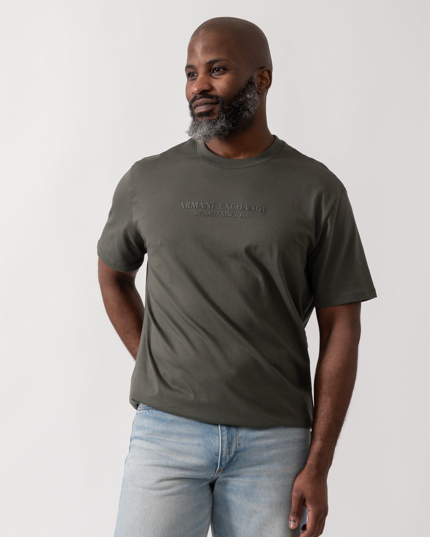 Mens T-Shirt with Tonal Milano/New York Logo - Chimera M8317