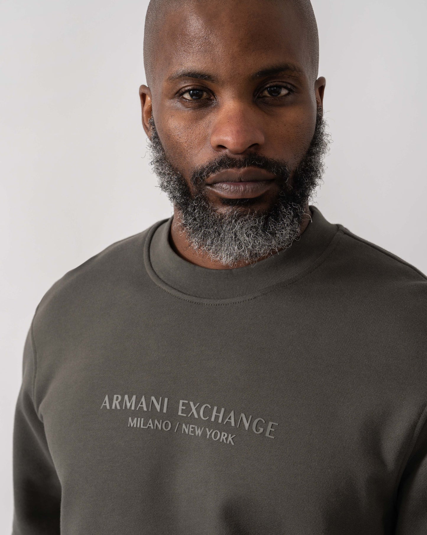 Mens Crew Neck Sweatshirt with Tonal Milano/New York Logo - Chimera M8317
