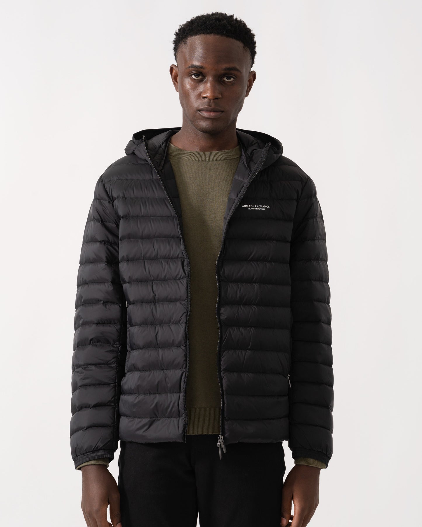 Mens Milano/New York Hooded Down Jacket - Black UC001