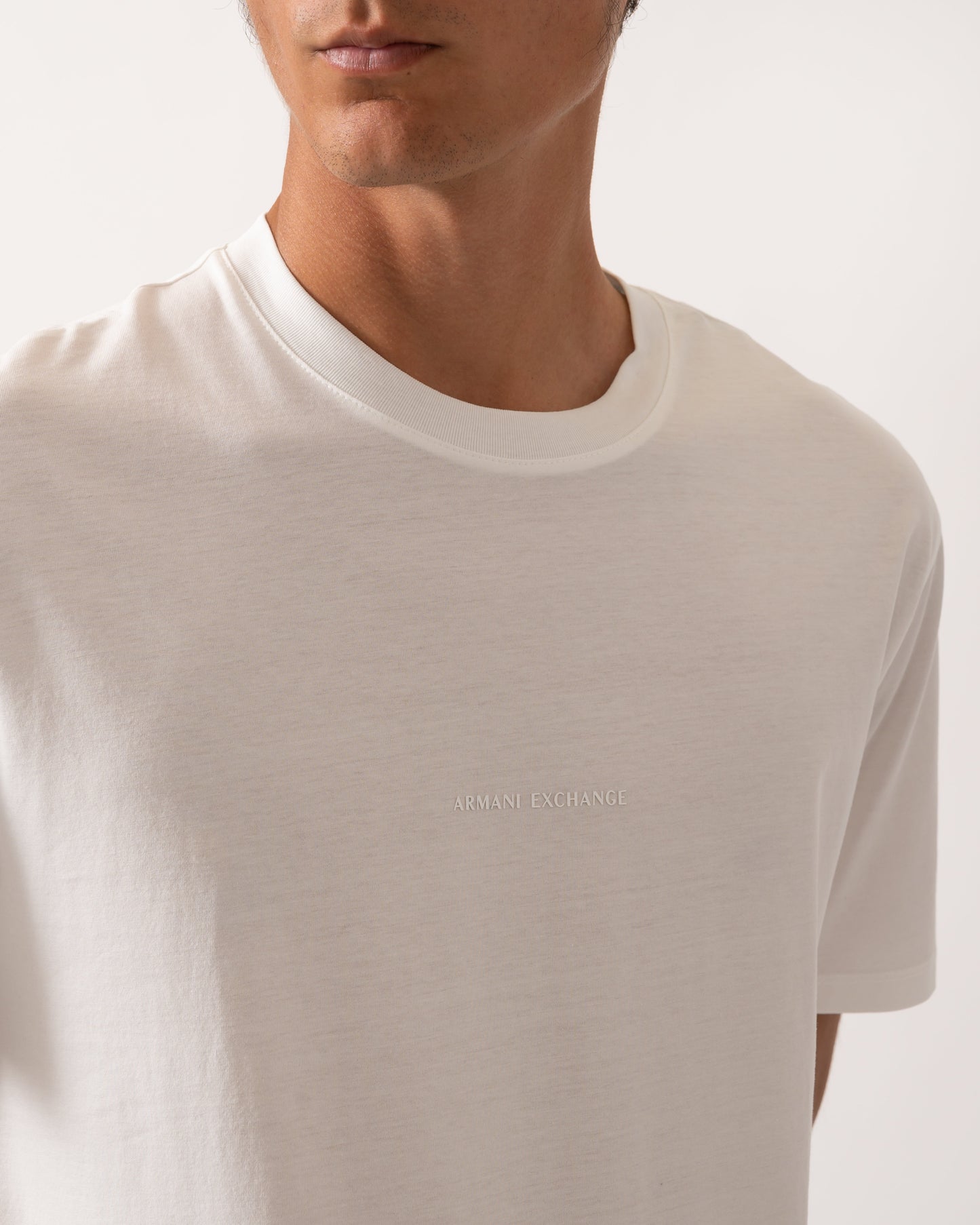 Mens Regular Fit Mercerised Cotton T-Shirt - Off White U0009