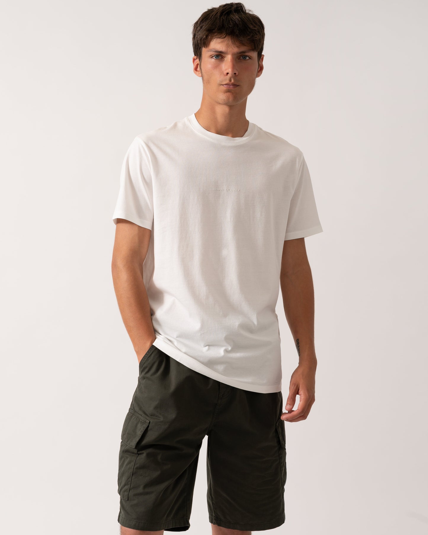Mens Regular Fit Mercerised Cotton T-Shirt - Off White U0009