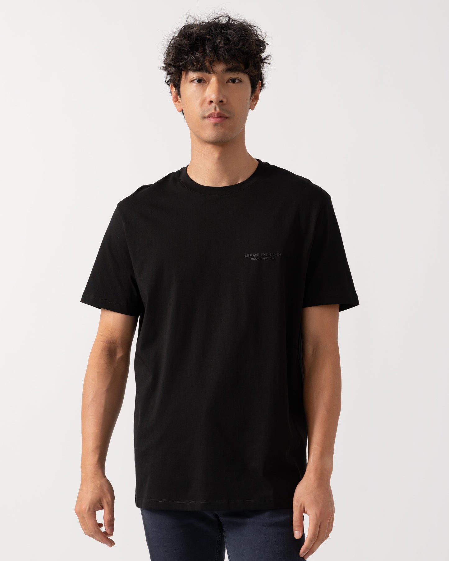 Mens T-Shirt with Small Milano/New York Logo - Black UC001