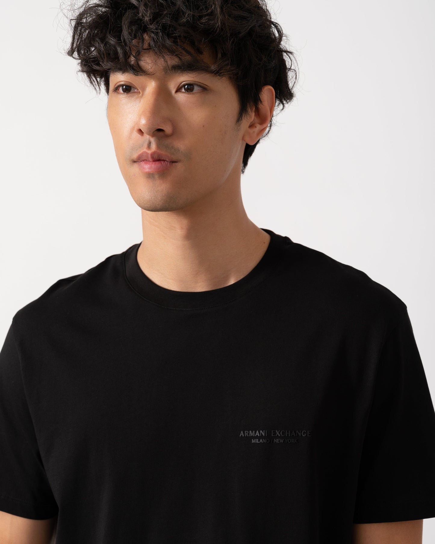 Mens T-Shirt with Small Milano/New York Logo - Black UC001