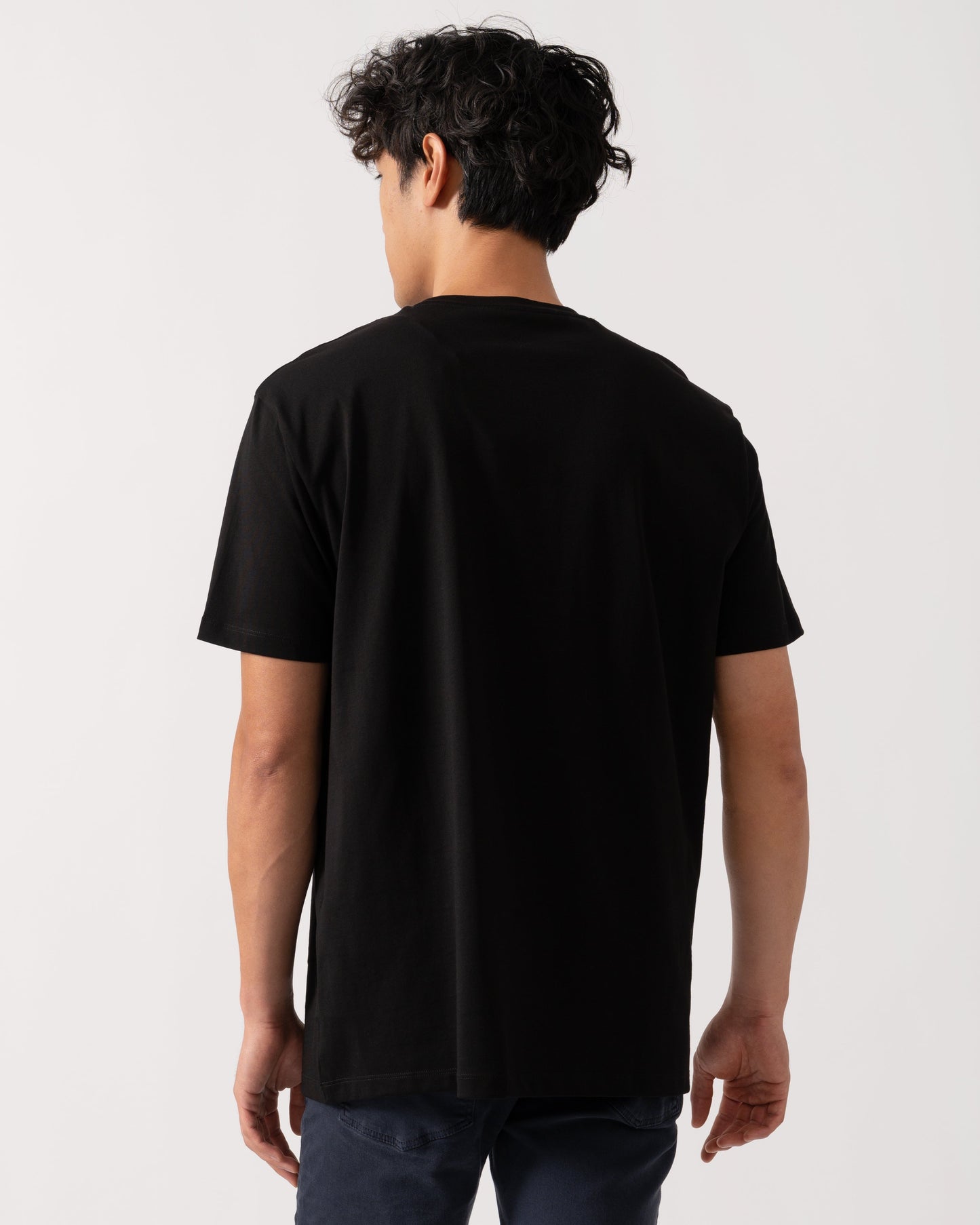 Mens T-Shirt with Small Milano/New York Logo - Black UC001