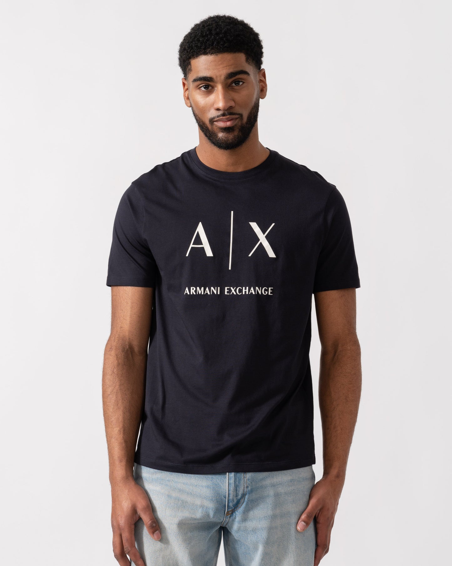 Mens Slim-Fit Jersey T-Shirt with Logo - Deep Navy UB101