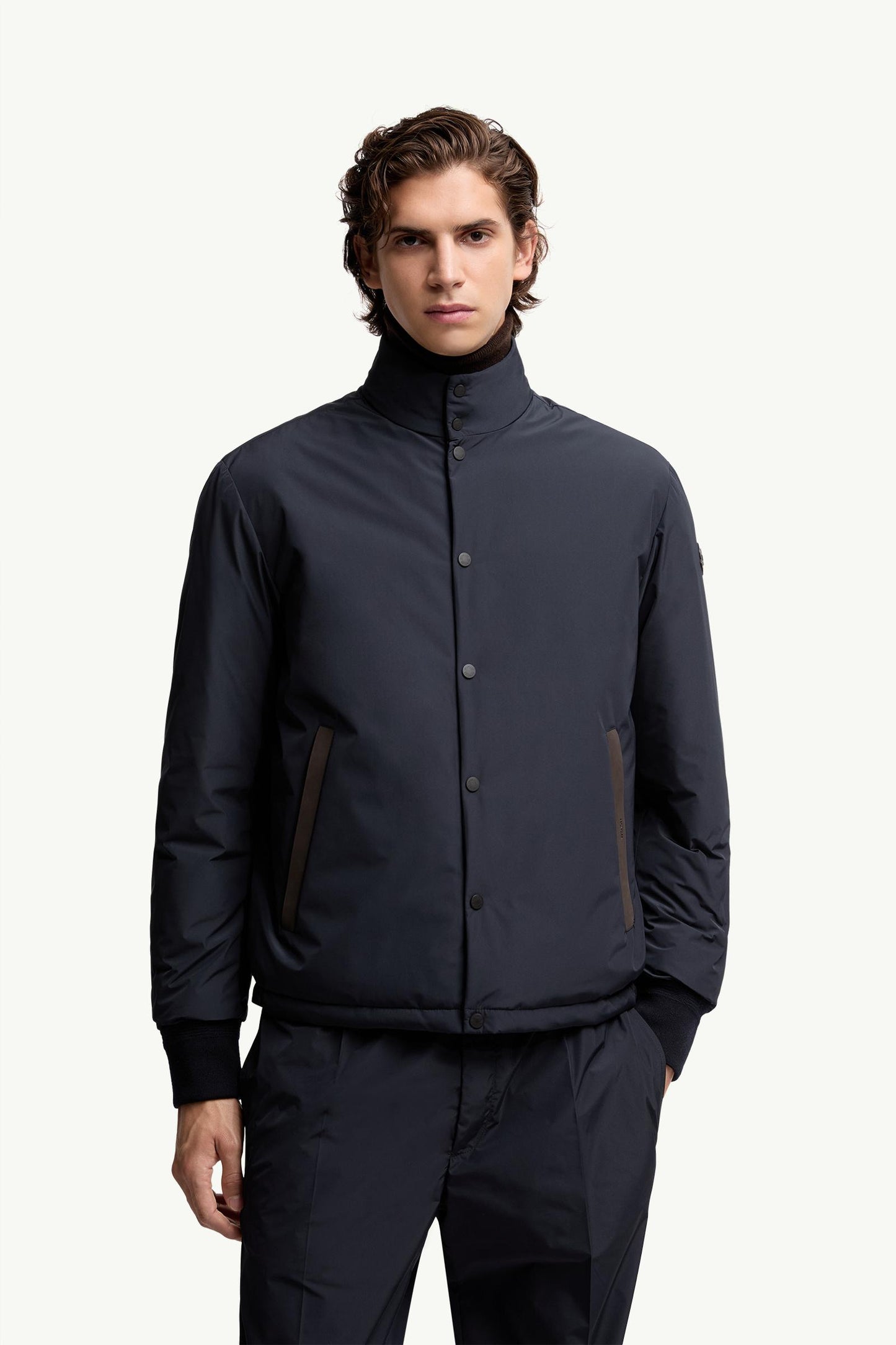 Lanques Leather-Trimmed Short Down Jacket