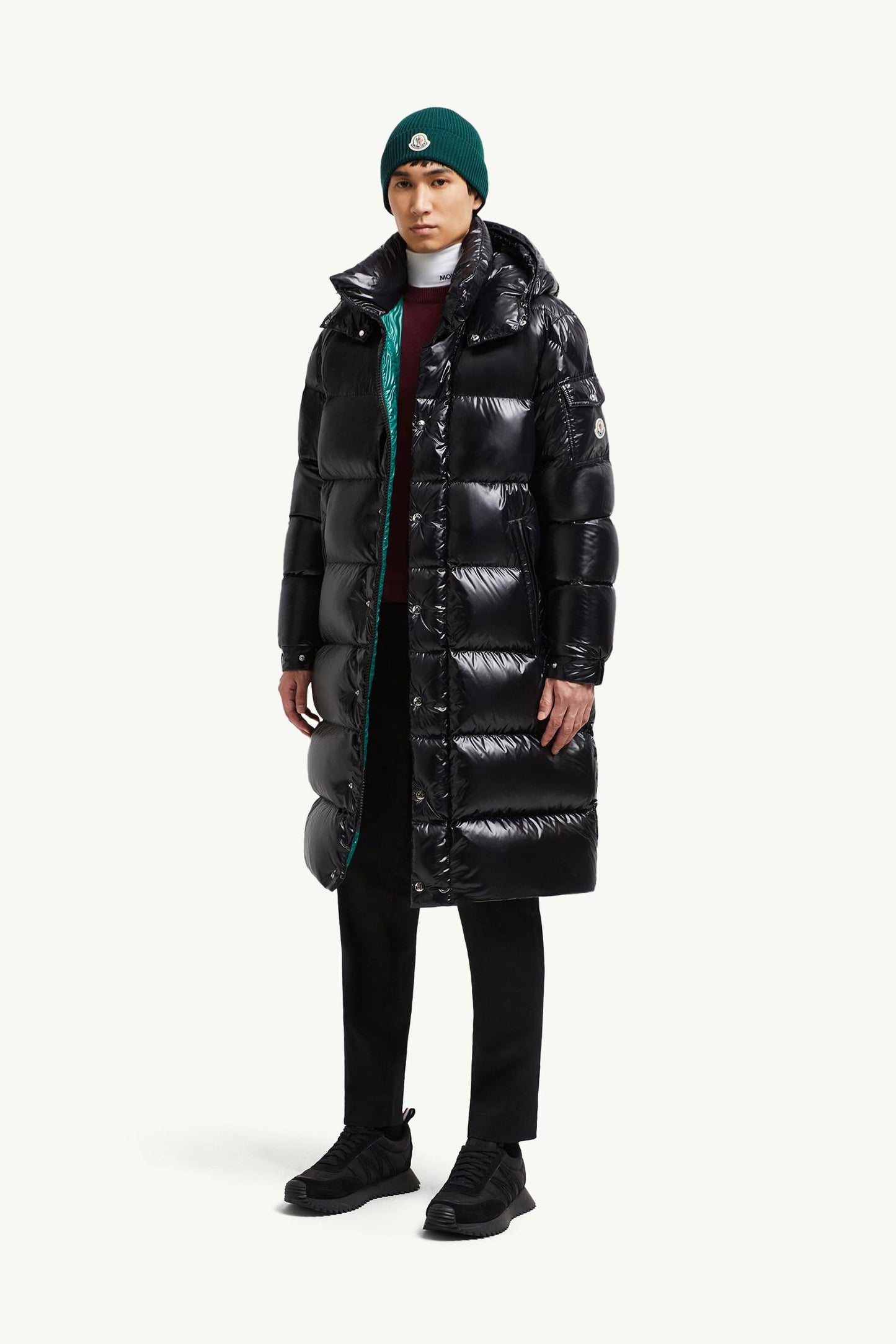 Hanoverian Hooded Square-Quilted Long Down Jacket
