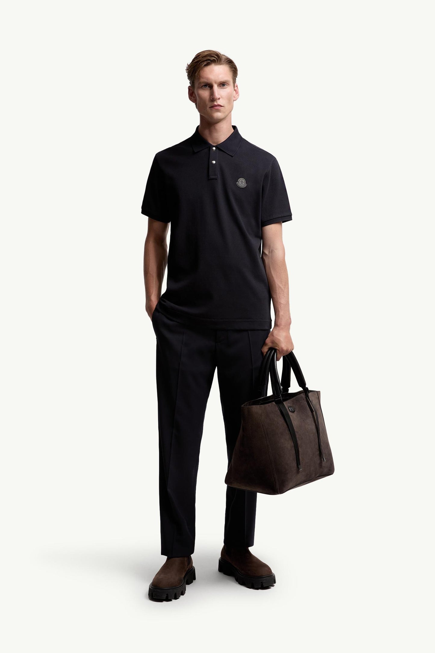 Logo Patch Cotton Piquet Polo Shirt