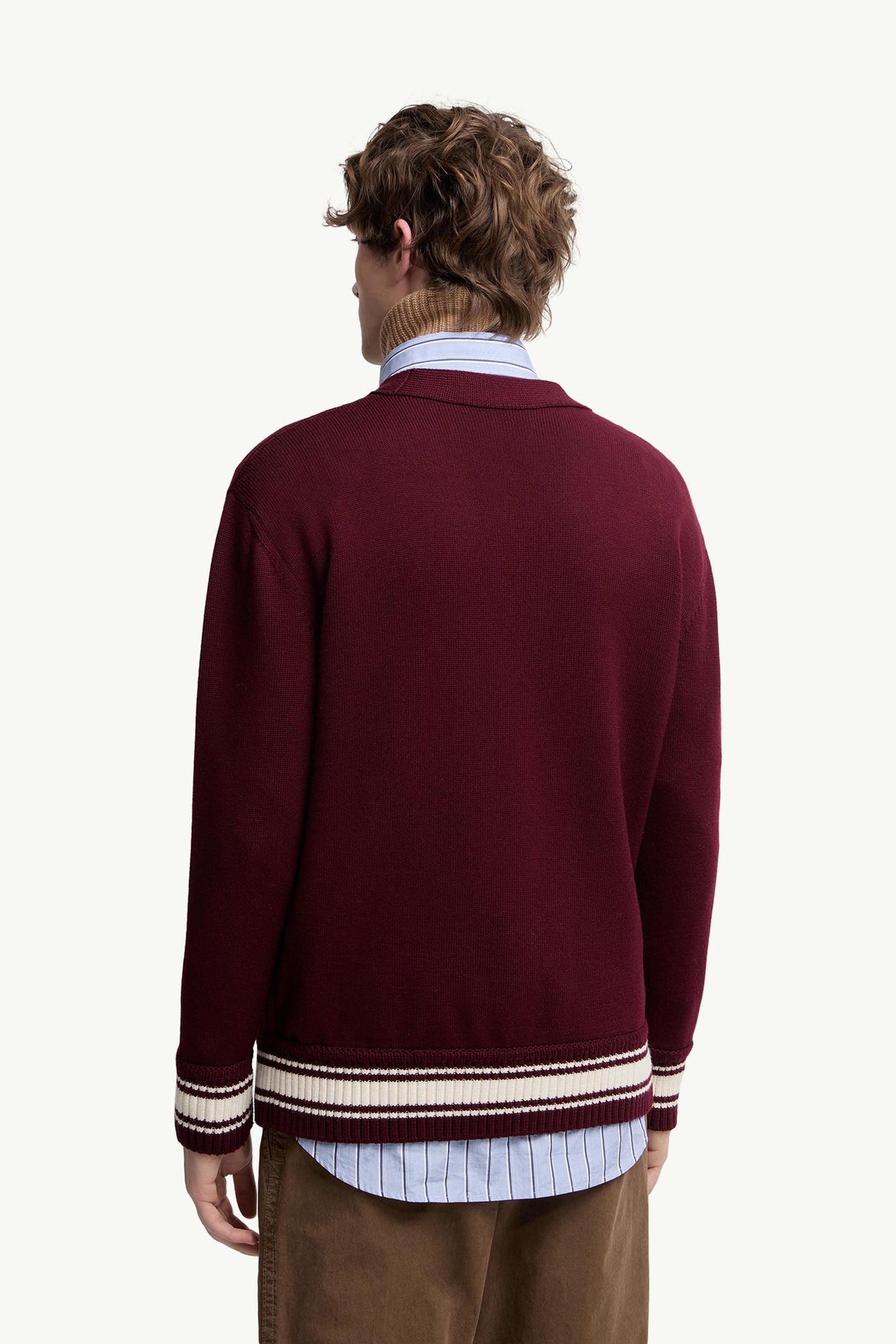 Embroidered Monogram Wool Cardigan