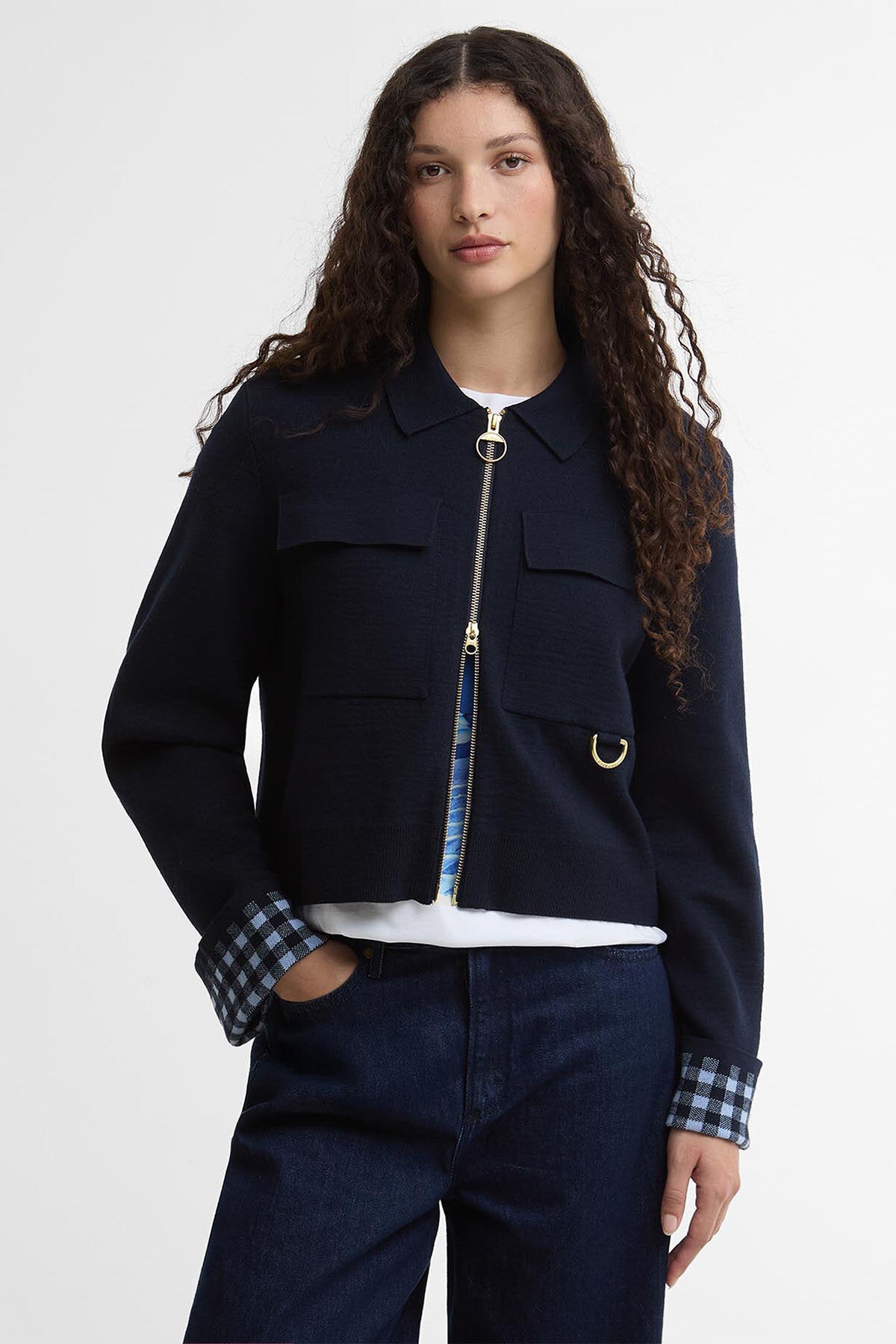 Paul Smith Loves Barbour Whitby Knitted Zip Through Cardigan