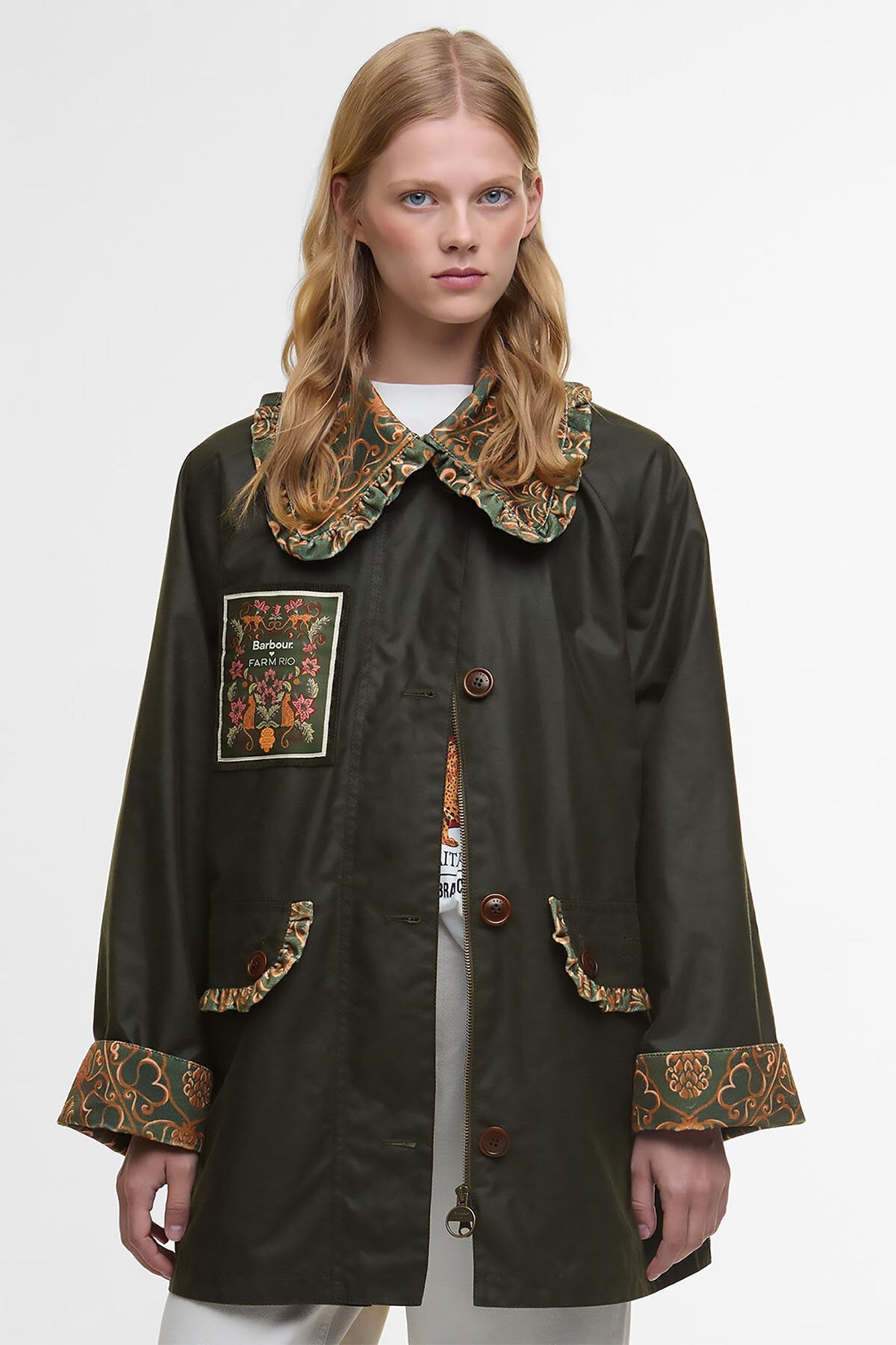 Barbour x FARM Rio Maria-Clara Waxed Jacket