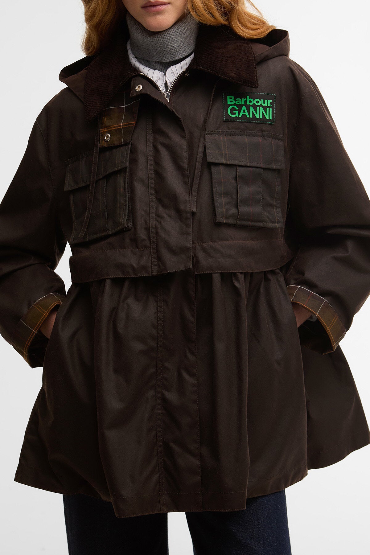 Barbour x GANNI Peplum Waxed Jacket