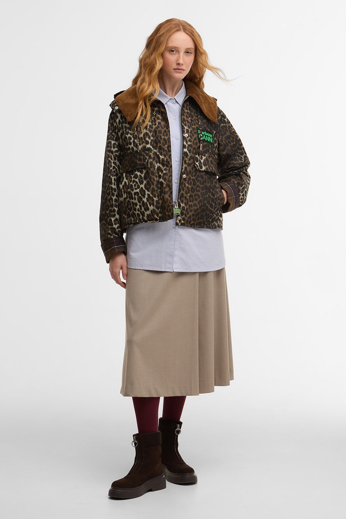 Barbour x GANNI Leopard Print Waxed Anorak