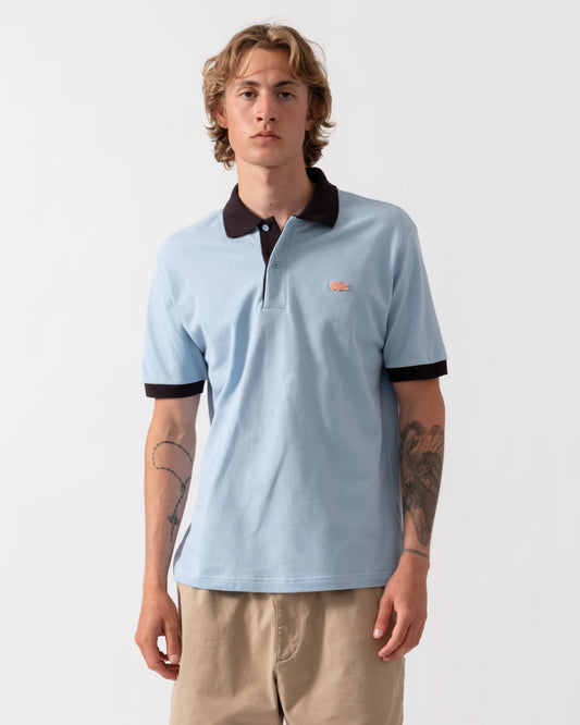 Classic Fit Short Sleeve Mens Piqué Polo - Chambray/Buffalo 4I3