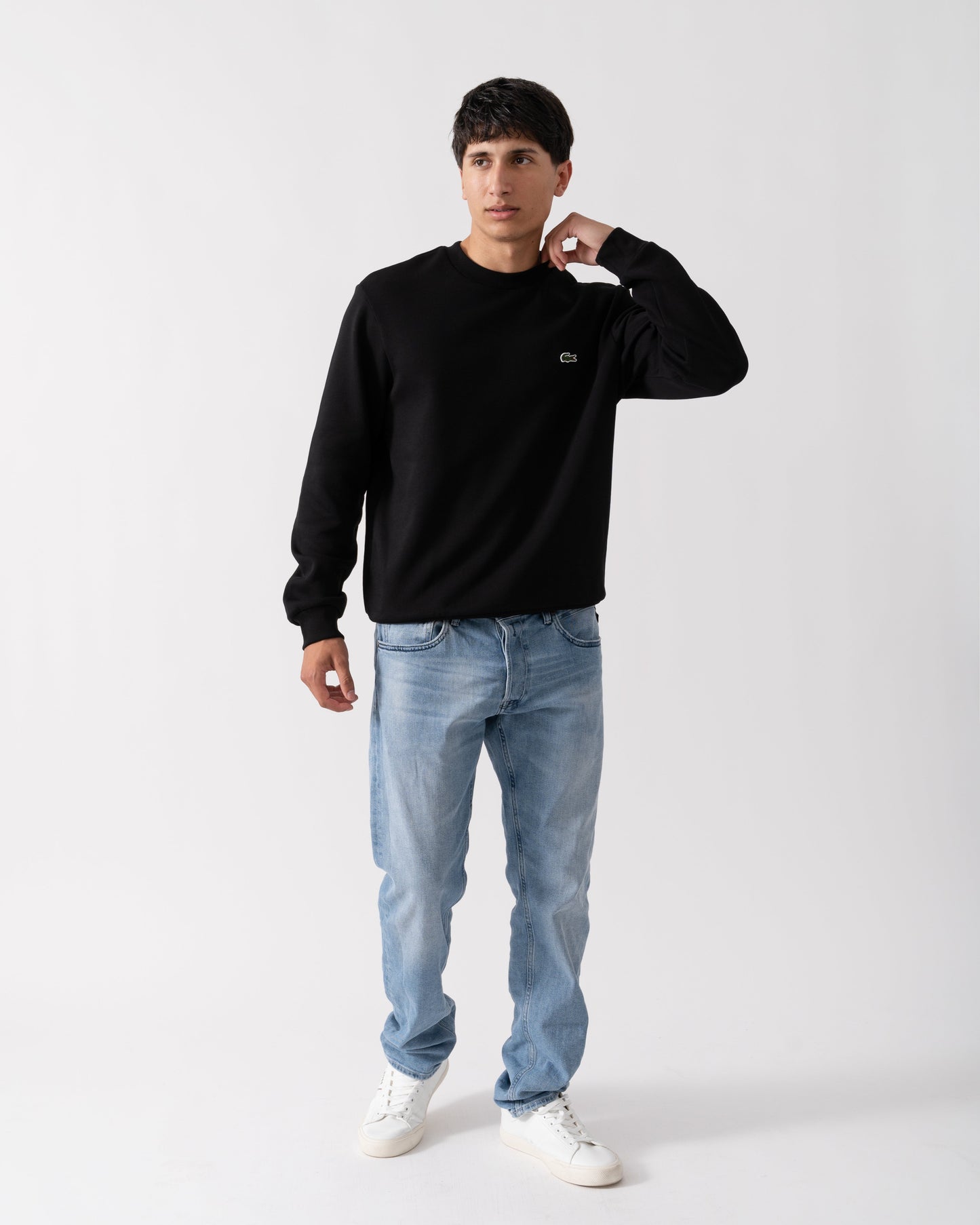 Mens Crew Neck Fleece Sweatshirt - Black 031