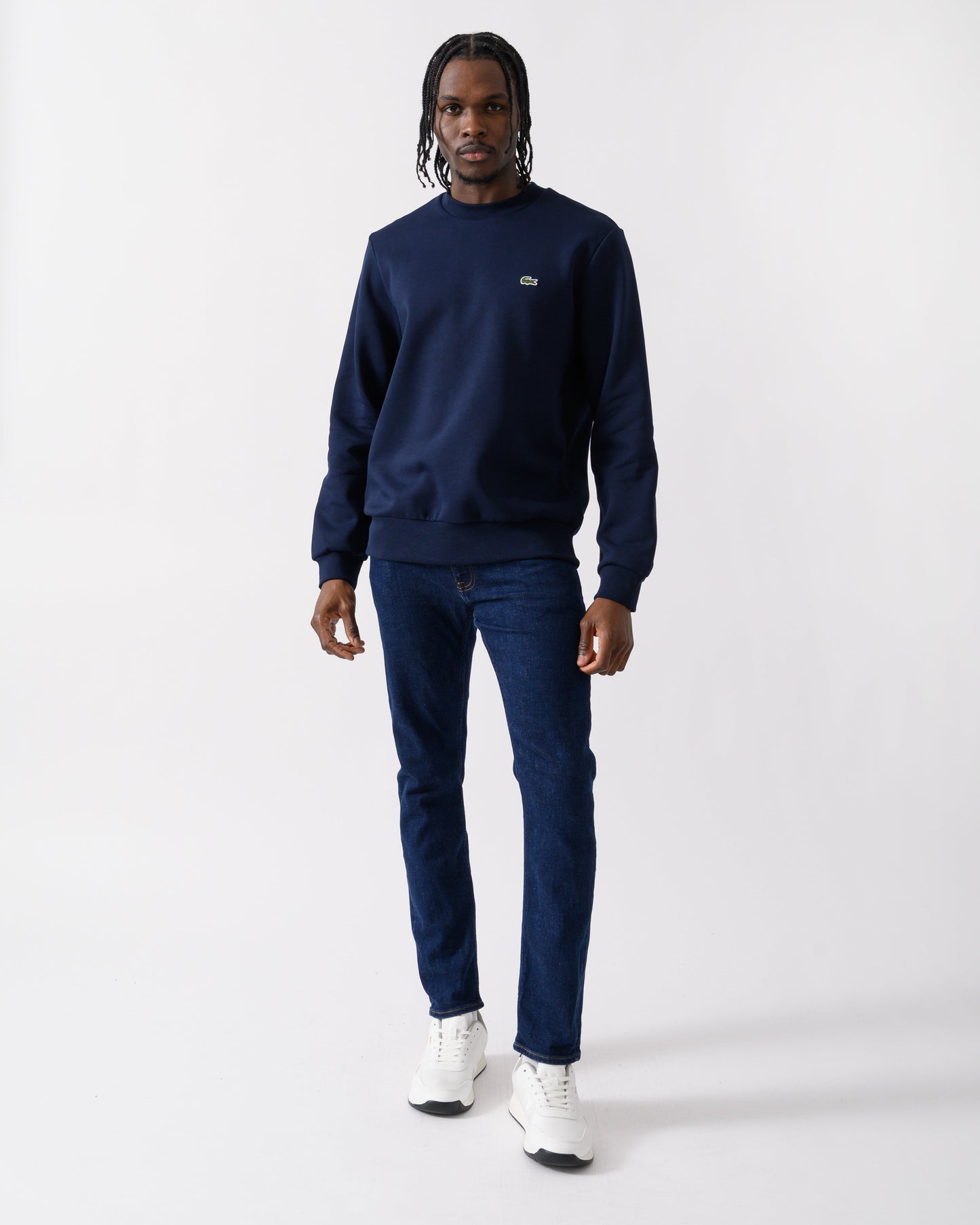 Mens Crew Neck Fleece Sweatshirt - Navy Blue 166