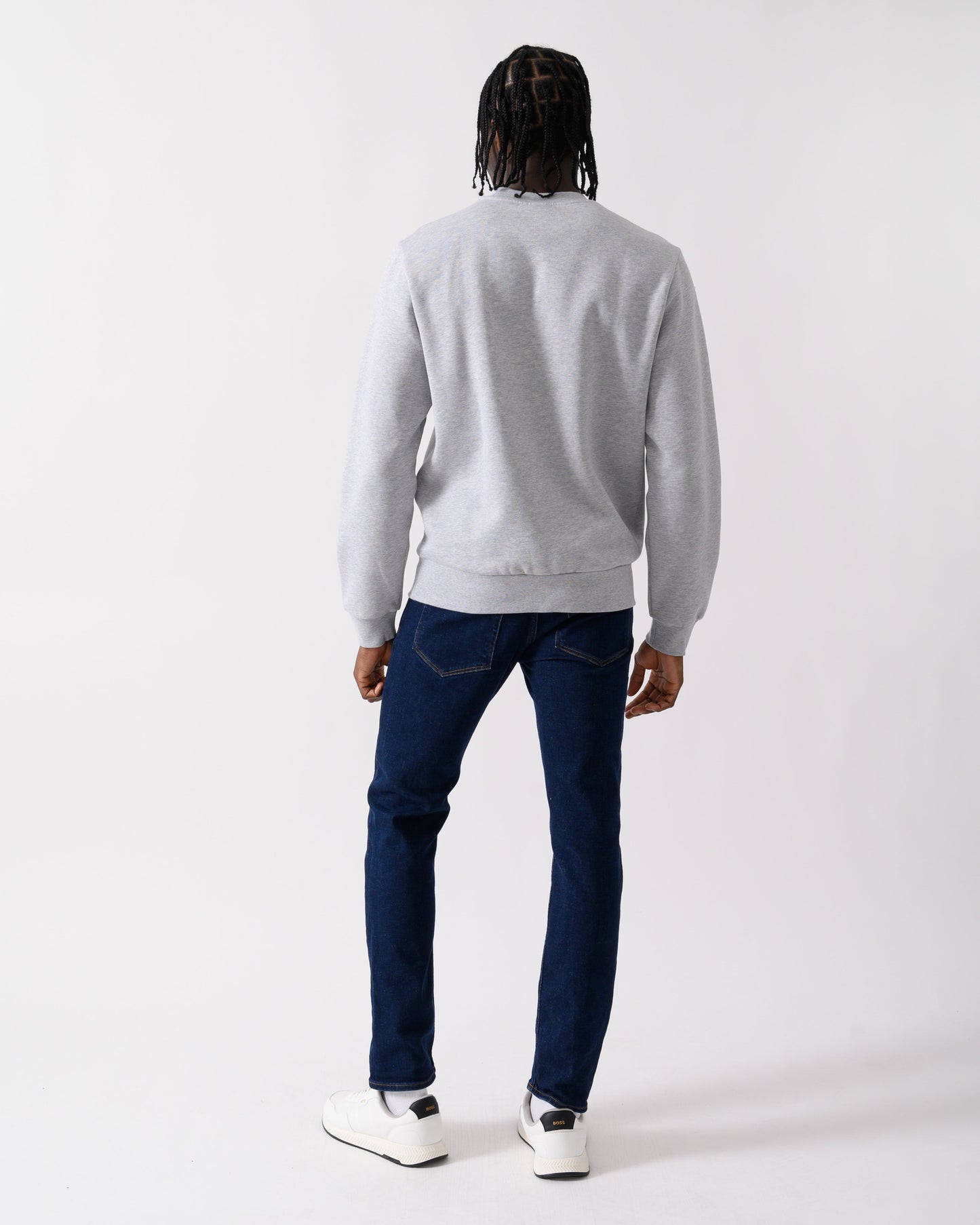 Mens Crew Neck Fleece Sweatshirt - Silver Chine CCA