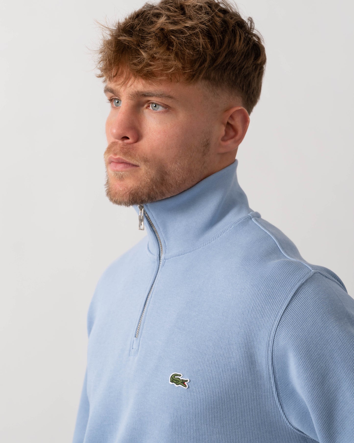Zippered Stand-Up Collar Cotton Sweatshirt - Aphylla AEY
